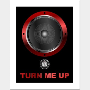 Turn Me Up - Bass Woofer + Volume Knob - Red Posters and Art